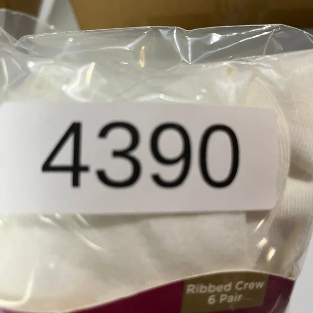 Goldtoe Socks Womens 9-11 White Ribbed Crew 4 Pairs‎ Cotton Blend 4585